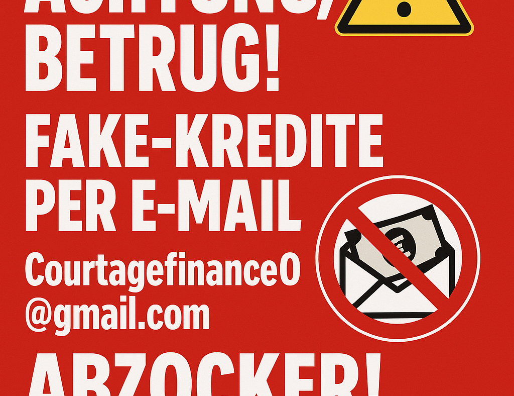 Betrugswarnung vor „Courtagefinance0@gmail.com“ – unseriöse Rip Deal Kreditangebote per E-Mail