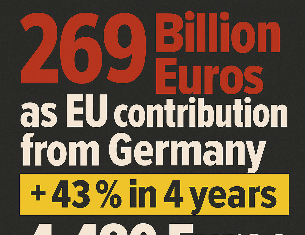 Germany to Pay 269 Billion Euros as EU Contribution – 43 Percent More for Brussels