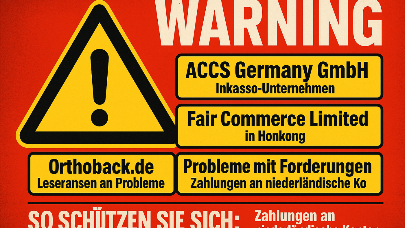 Die dubiose Spur von Orthoback zu ACCS Inkasso und einem niederländischen Konto