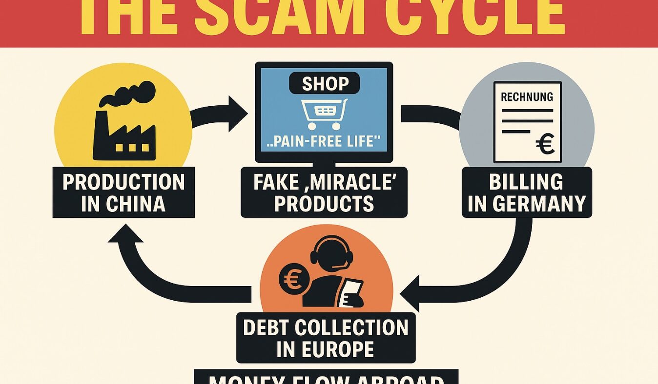 Illegal advertising claims Orthoback Vibrastone, Claria hearing aid & ReNerv3D: How the Chinese rip-off mafia is fleecing German consumers out of millions of euros in online business – 3,650 complaints about health products