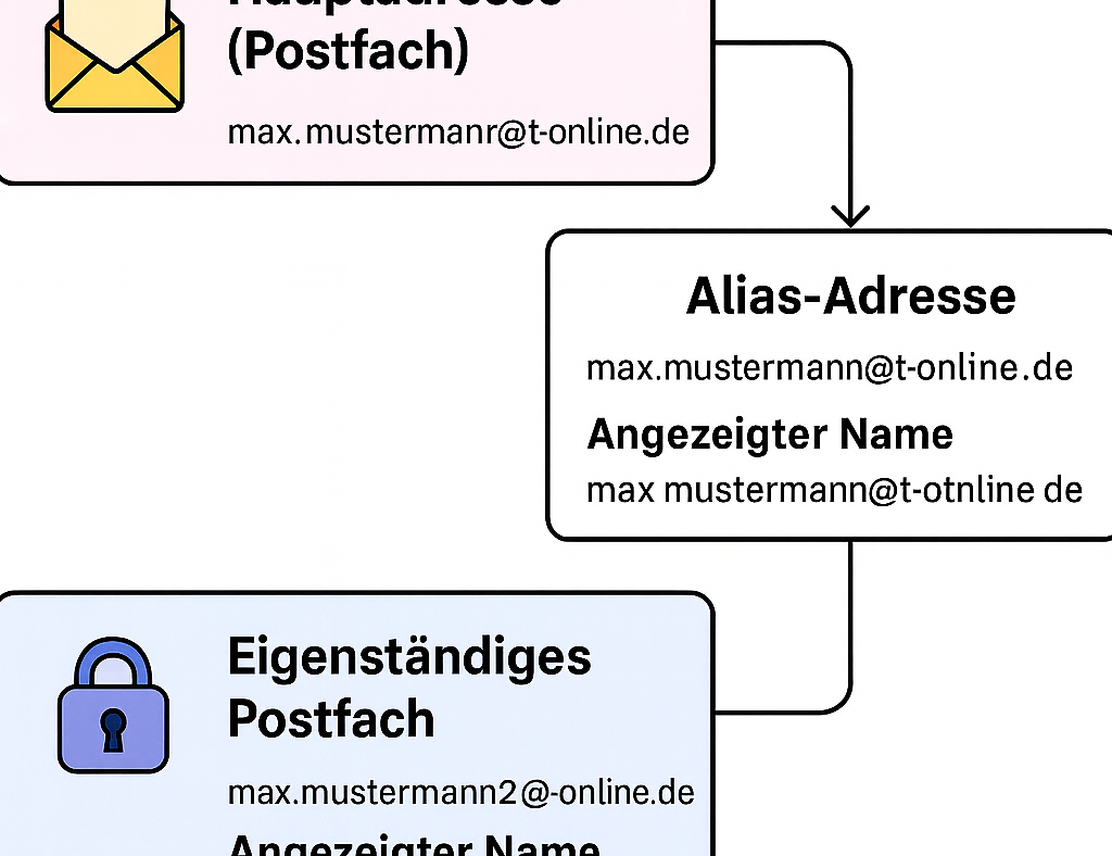 T-Online E-Mail Center: Wie ändere ich unter „Mail-Adressen“ den angezeigten Namen – und was ist eigentlich ein Alias?