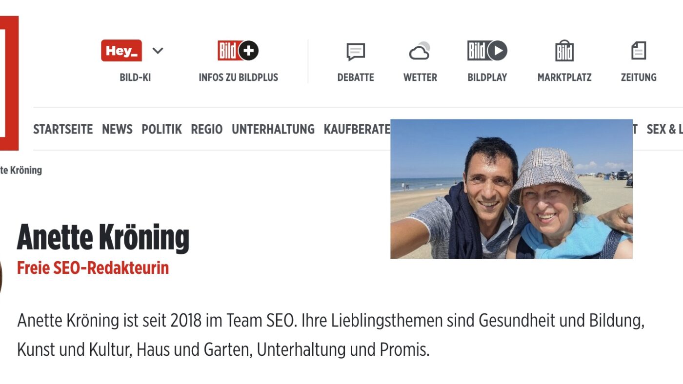Anette Kröning, oben rechts mit dem langjährigen Bereichsleiter Kommunikation der UNISTER Holding, Dr. Konstantin Korosides.