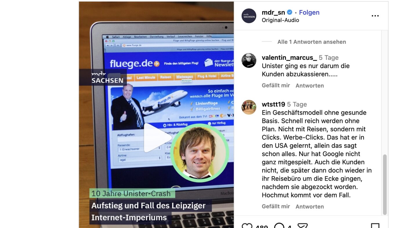 Der MDR pusht auf allen Kanälen derzeit den dreiteiligen UNISTER-Podcast. Hier ein Ausschnitt auf Instagram (https://www.instagram.com/reel/DVlK0XJisNG/).