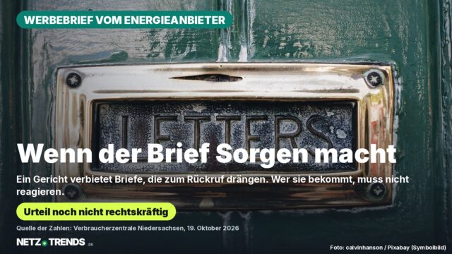 Messingfarbener Briefschlitz mit der Aufschrift Letters in einer grün lackierten Haustür, Symbolbild für Werbebriefe