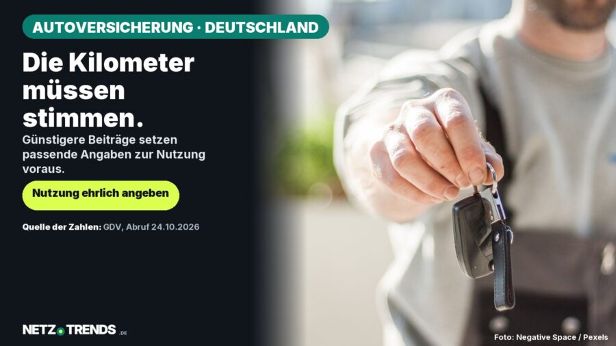 Symbolbild eines Autoschlüssels; Hinweis auf realistische Kilometerangaben beim Versicherungsvergleich.