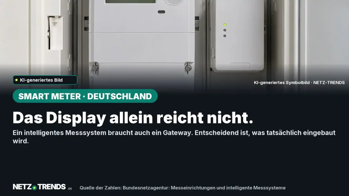 Symbolischer Stromzähler mit Kommunikationseinheit. Das Display allein reicht nicht: Ein intelligentes Messsystem braucht ein Gateway.